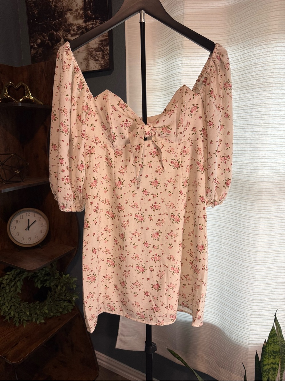 Pink Lily Light Pink Floral Mini Dress